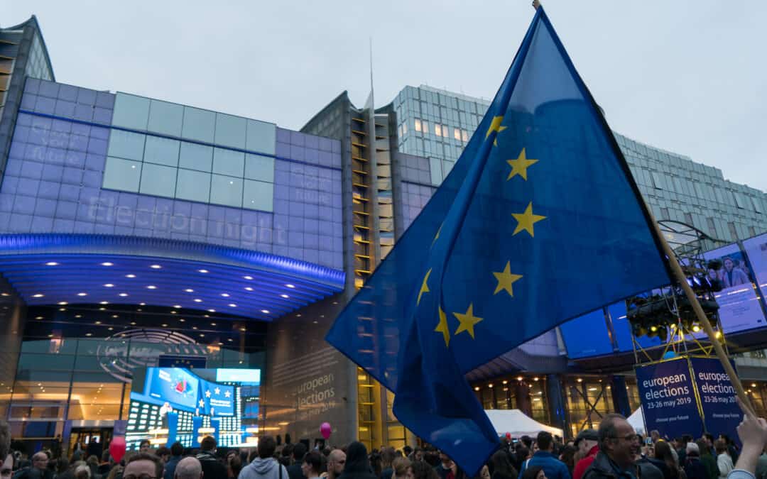 Outside the European Parliament in Brussels